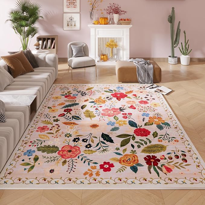 Rugcomf Area Rugs 8x10 Rug for Living Room Clearance Washable Boho Area Rug Non