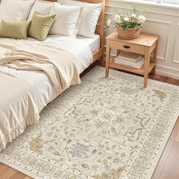 Madane Area Rug 3x5, Entryway Washable Vintage Runners Bedroom Non Slip Indoor