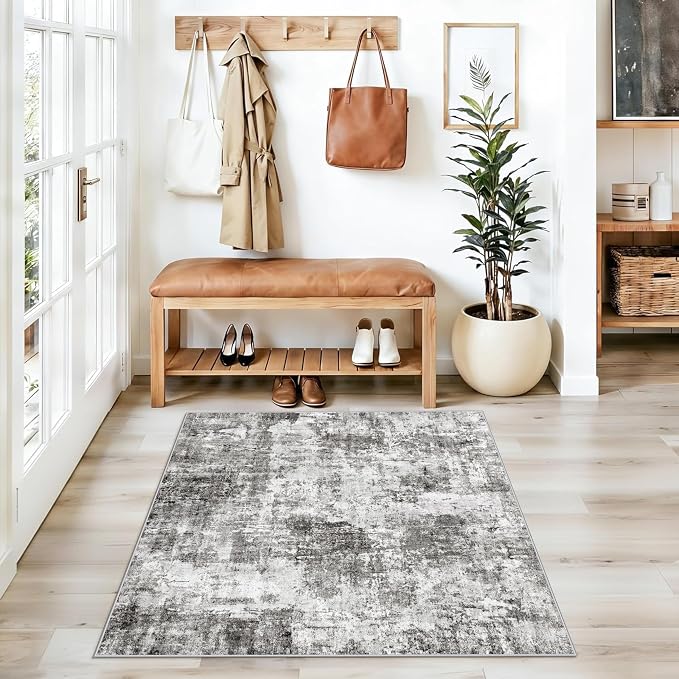 3x3 Square Entryway Rug Washable – Non-Slip Small Area Rug