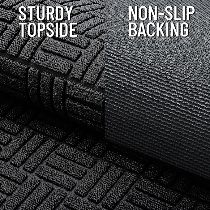 OLANLY Front Door Mat Outside Entrance 59x23, Heavy Duty Sturdy Natural Rubber