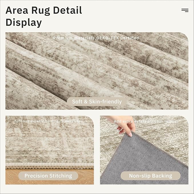 Soalmost Hallway Runner Rug 4x8 Wide: Washable Thin Runners