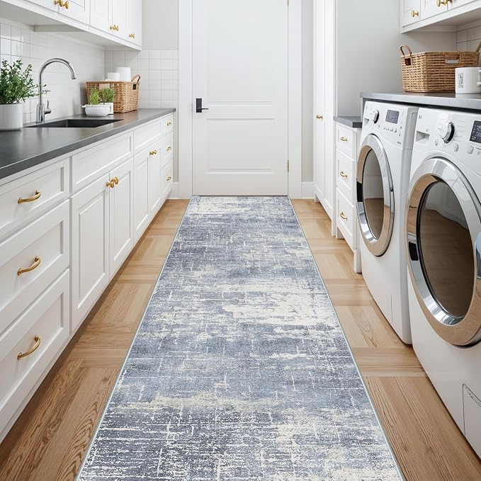 Washable 12ft Hallway Runner Rug: Non-Slip 2'6x12 Kitchen Rugs Low-Pile