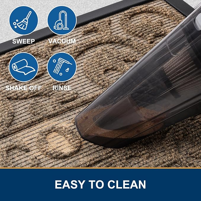 Smiry Welcome Door Mat Outside Entrance, Heavy Duty Trap Dirt and Moisture Easy