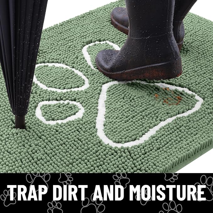 Smiry Dog Door Mat for Muddy Paws, Absorbent Dirt Trapper Non Slip Quick Dry