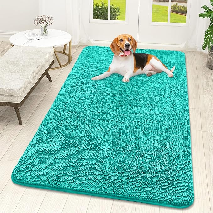 OLANLY Dog Door Mat for Muddy Paws 59x32, Absorbs Moisture and Dirt, Absorbent