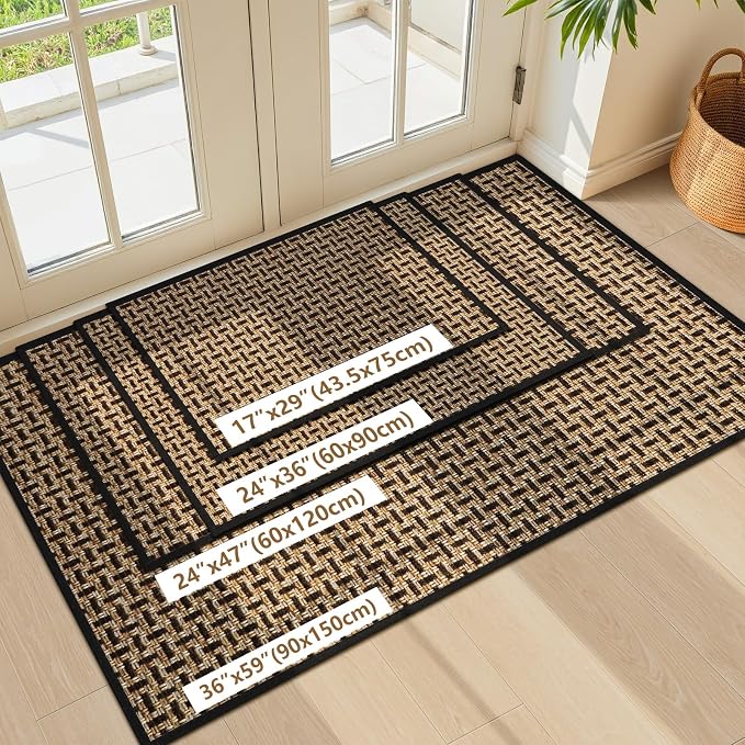 LEKEEPGO Door Mat Indoor Entrance 17"x29", Absorbent Indoor Door Mat, Non Slip