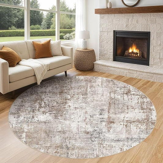 UERMEI 6ft Round Area Rug Living Room Rugs