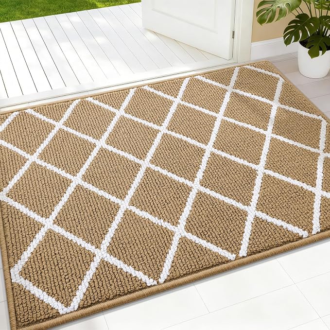 Finchitty Indoor Door Mat, Dirt Resistant and Absorbent, Low-Profile, Washable
