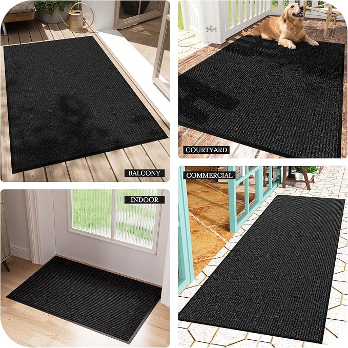 Front Door Mat Indoor Outdoor Entrance, Non-Slip Backing Large Door Mat Indoor