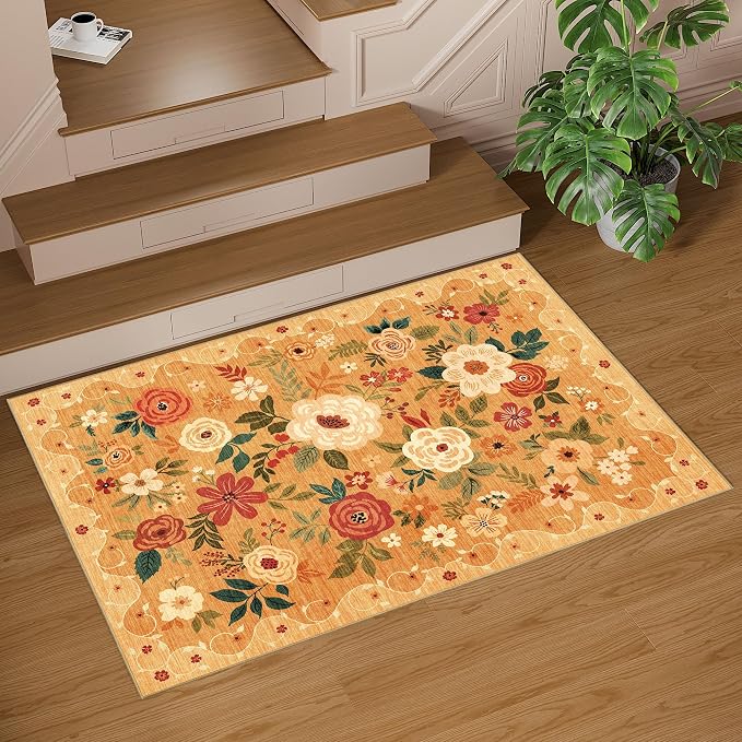 DUKINO 3x5 Area Rug, Floral Rugs