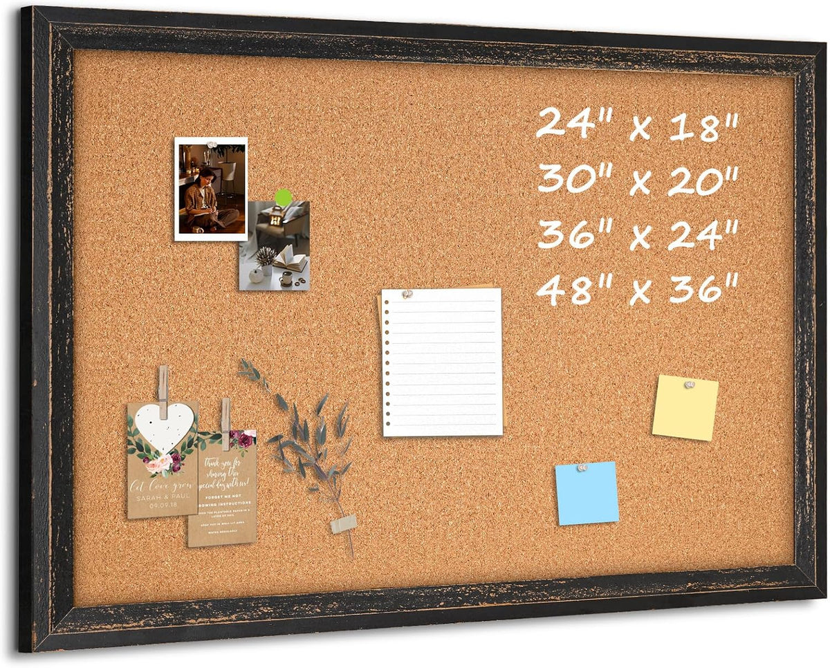 Cork Board Bulletin Board, 36"x24" Corkboard for Wall