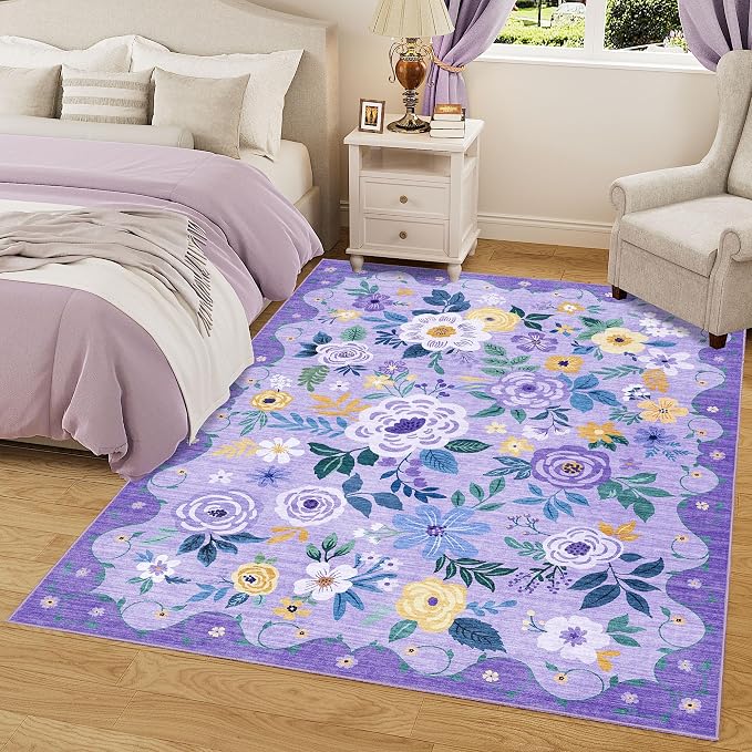 DUKINO 5x7 Area Rug, Floral Rugs