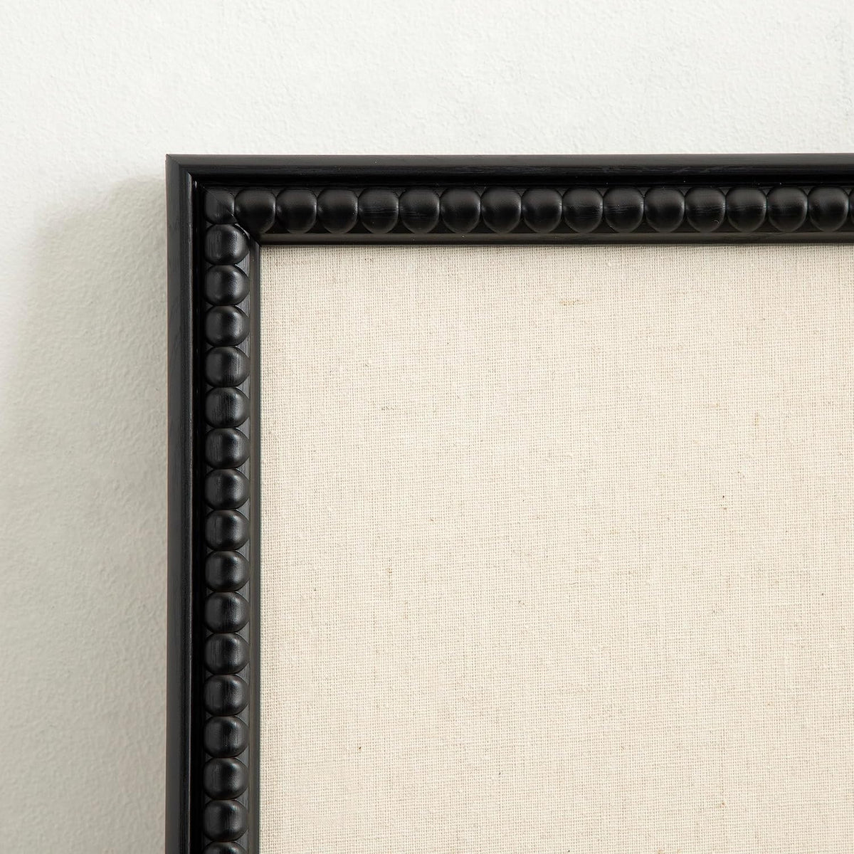 Kate and Laurel Makenna Framed Linen Fabric Pinboard, 24 x 36, Black, Traditional Beaded Bulletin Board for Vintage Home Wall Organization or Aspirational Vision Board