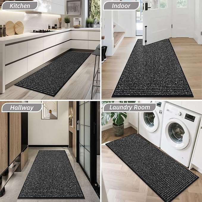 BEQHAUSE Dirt Trapper Door Mat 20" x 48", Non-Slip Washable Doormats Entrance