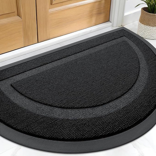 OLANLY Half Circle Door Mat Indoor Outdoor Entrance Welcome, Waterproof