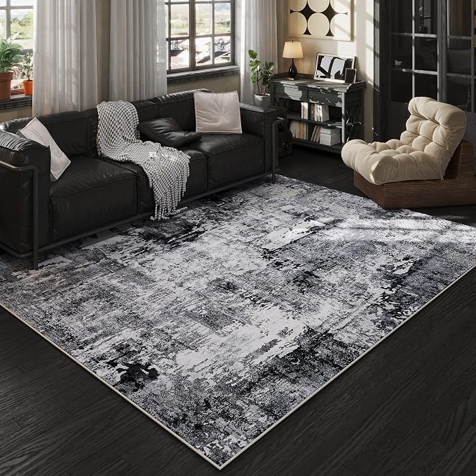 Rugcomf 6x9 Rug Washable Bedroom Rug Large Soft Area Rug Abstract Pattern