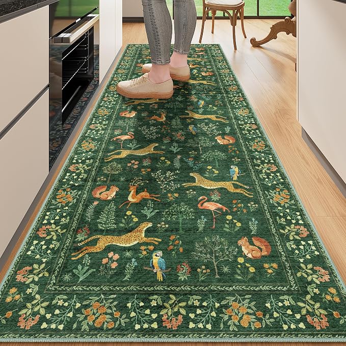 DUKINO 2x10 Rug for Hallway, Washable Kitchen Runner Rug