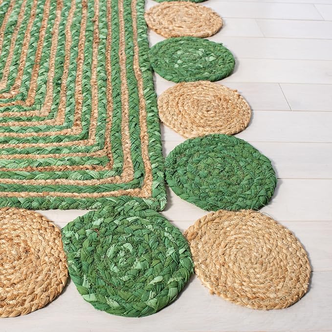 SAFAVIEH Cape Cod Collection 5' x 8' Green/Natural CAP201Y Handmade Boho