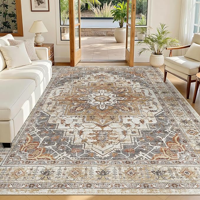 Madane 5x7 Area Rugs for Living Room, Stain Resistant Washable Rugs, Non-Slip