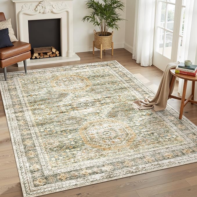 Soalmost 6x9 Area Rug for Living Room Washable 6x9 Non-Slip Modern Rugs for