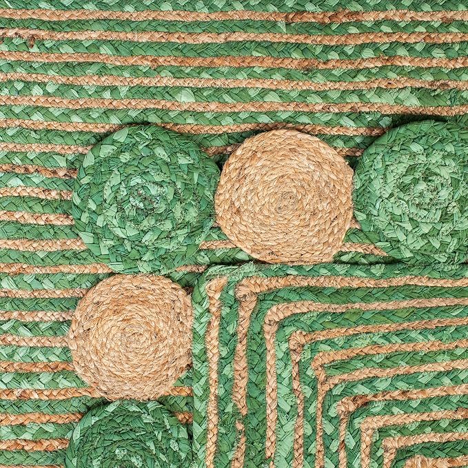 SAFAVIEH Cape Cod Collection 5' x 8' Green/Natural CAP201Y Handmade Boho