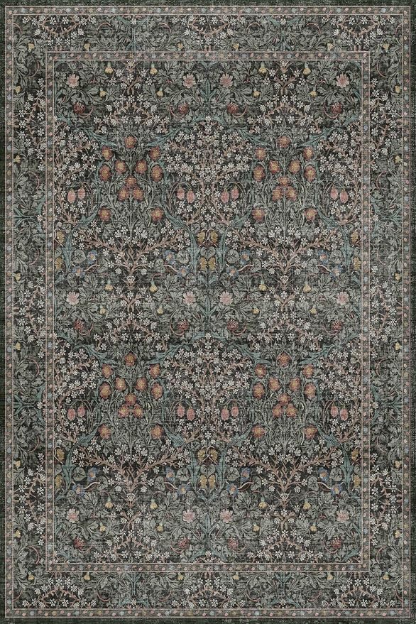 Dark Green 2x4 Rug Runner, Entryway Rugs, Small Runners