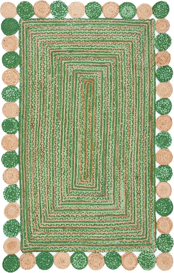 SAFAVIEH Cape Cod Collection 5' x 8' Green/Natural CAP201Y Handmade Boho
