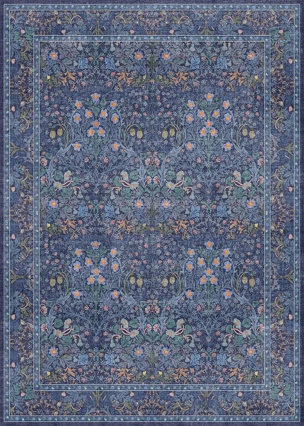 Dark Navy Blue Living Room Rug 5x7 Area Rug
